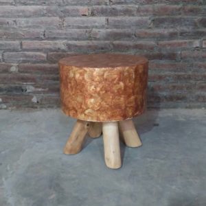 Coco Shell & Wood Stool