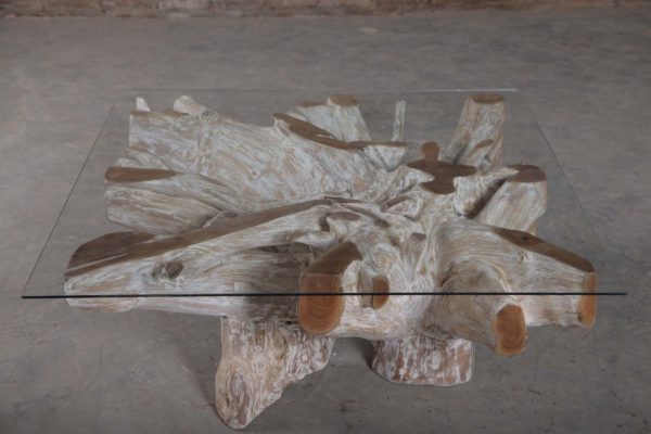 Teak Root Coffee Table - White Washed