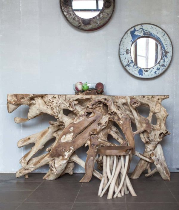 Teak Root Console Table