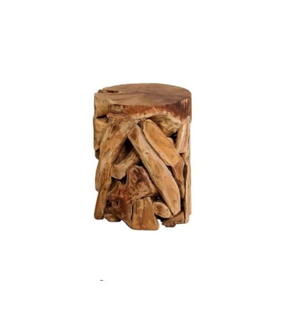 Round Teak Root Stool